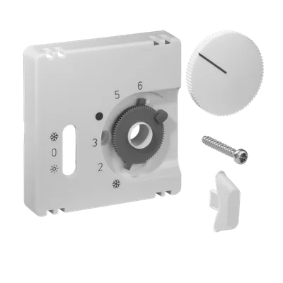 Alre JZ-038.120 Cover set for room thermostat RTBSU, 55×55, traffic/studio white (RAL9016), gloss