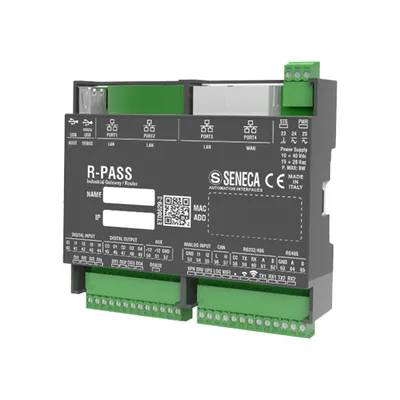 Seneca R-PASS-0-2-S (-W-2-S) IEC 61131 controller, Straton IDE, VPN, built-in I/Os, WiFi (optional)