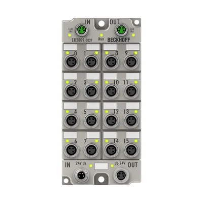 Beckhoff ER2809-0021 EtherCAT Box, 16-channel digital output, 24 V DC, 05 A, M8, zinc die-cast