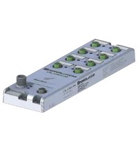 Pepperl+Fuchs ICRL-U-8M12-G60 Ethernet unmanaged IP67 switch with 8 M12 ports and extended temperature range