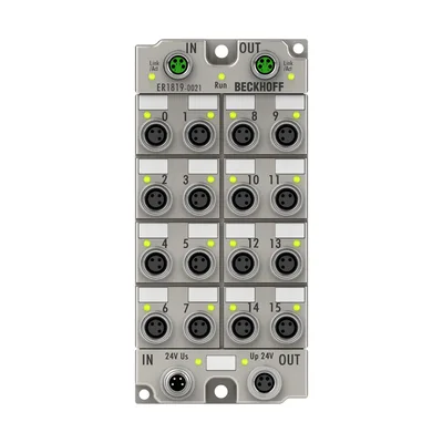 Beckhoff ER1819-0021 EtherCAT Box, 16-channel digital input, 24 V DC, 10 µs, M8, zinc die-cast