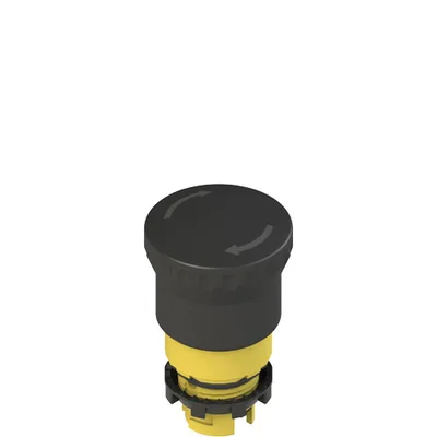 Pizzato E2 1PERZ4511 Black mushroom pushbutton, turn to release