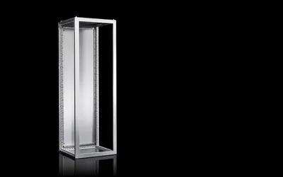 Rittal VX 8438.000 VX Elektronik pano, GYD: 600x2000x800 mm, çelik sac, menteşeli ön çerçeve, 19" adaptör profilleri, arka tarafta tek kapılı