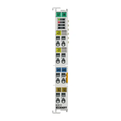 Beckhoff EL3111 EtherCAT Terminal, 1-channel analog input, current, 0…20 mA, 16 bit, differential
