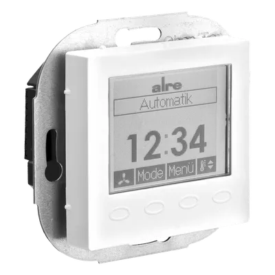 Alre KTRRUu217.456#55/V2 Room thermostat with timer, heating/cooling, flush-mounted, 230V AC, cover 55x55mm, pure white, gloss