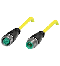 Pepperl+Fuchs V11-G-YE2M-PVC-U-V11-G Cordset M12 socket straight to M12 plug straight A-coded, 3-pin, PVC cable yellow, UL approved