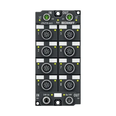 Beckhoff EP6228-0022 EtherCAT Box, 8-channel communication interface, IO-Link, master, Class A, M12