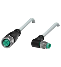 Pepperl+Fuchs V11-G-1,5M-PUR-V3-WM Cordset M12 socket straight to M8 plug angled A-coded, 3-pin, PUR cable grey