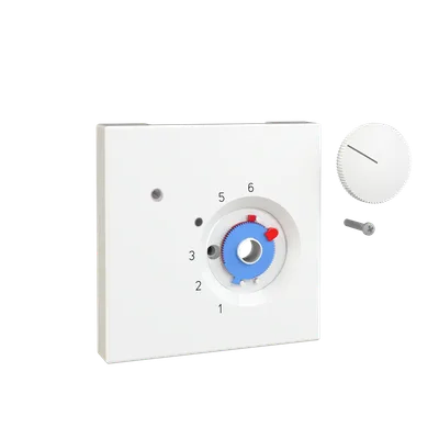 Alre JZ-016.420 Cover set for room thermostat RTBSU, 70×70 for MERTEN D-Life, lotos- / traffic / studio white (RAL 9016) gloss