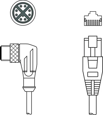 Leuze KSS GB-M12-8W-RJ45-A-P7-020 Bağlantı kablosu
