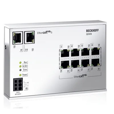 Beckhoff CU1418 Infrastructure, 8-port branch controller, EtherCAT G, 24 V DC, RJ45