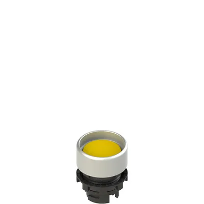 Pizzato E2 1PU2P5290 Spring-return yellow booted pushbutton