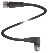 Pepperl+Fuchs V1-G-BK0,75M-PVC-U-V1-W-Y30643 Cordset, M12 socket to M12 socket, PVC cable, 4-pin