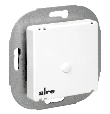 Alre RTBSU-401.902#07 Room thermostat, flush-mounted, 230V AC, NC contact, night-time reduction, internal setting, cover 50x50mm, pure white, gloss
