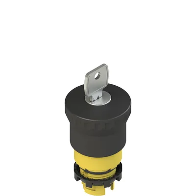Pizzato E2 1PEBZ4511 Black mushroom pushbutton, release with key