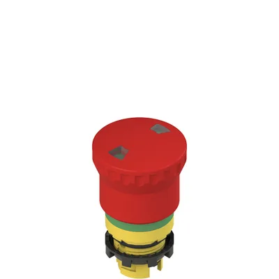 Pizzato E2 1PEPF4731 Push-pull emergency pushbutton with mechanical indicator with green marking dotted line