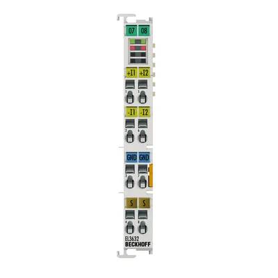 Beckhoff EL3632 EtherCAT Terminal, 2-channel analog input, IEPE/accelerometer, 16 bit, 50 ksps