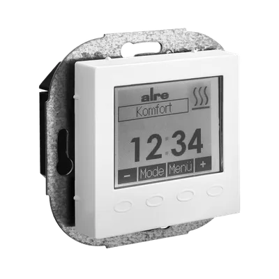 Alre HTRRUu210.021#55/V2 Room/underfloor temperature controller with timer, flush-mounted, cover 55x55mm, pure white, gloss