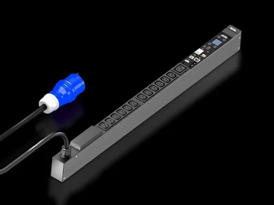 Rittal DK 7979.210 DK PDU ilave ölçümlü, kompakt basic güç dağıtımı, çıkış başına enerji ölçümü dahil, network ara yüzlü ve ekranlı ile GUD: 44x845x70 mm, IEC 60320: 12 x C13, 1 x C19
