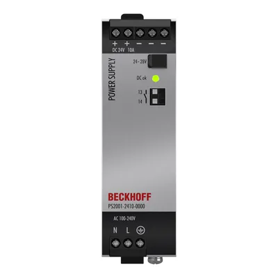 Beckhoff PS2001-2410-0000 Power supply PS2000; output: 24 V DC, 10 A; input: AC 100…240 V/DC 110…150 V, 1-phase