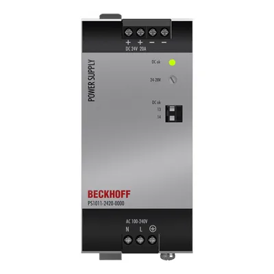 Beckhoff PS1011-2420-0000 Power supply PS1000; output: 24 V DC, 20 A; input: AC 100…240 V, 1-phase