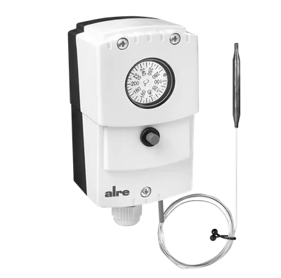 Alre JET-153 F Capillary thermostat, wall mounting, 100…280…°C, internal setting, external resetting, capillary length 18m
