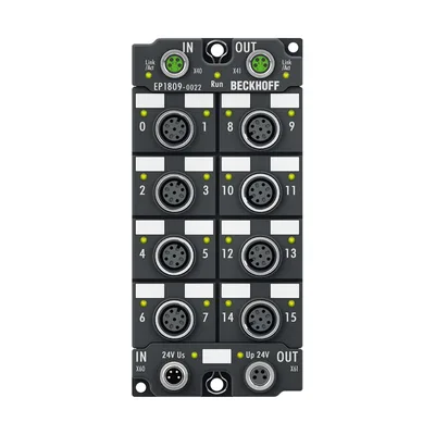 Beckhoff EP1809-0022 EtherCAT Box, 16-channel digital input, 24 V DC, 3 ms, M12
