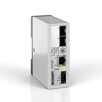 Beckhoff CU1521-0020 Infrastructure, media converter, 3-port junction, Ethernet/EtherCAT, 1000/100 Mbit/s, 24 V DC, SFP