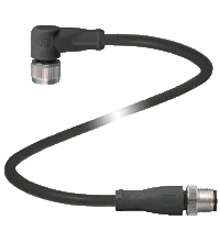 Pepperl+Fuchs V1-W-BK3M-PUR-A-V1-G-A2 Double-ended cordset, M12 to M12, LED, PUR cable, 4-pin