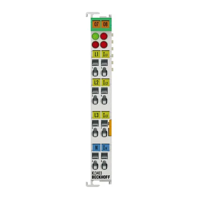Beckhoff KL3403 Bus Terminal, 3-channel analog input, power measurement, 500 V AC, 1 A, 16 bit