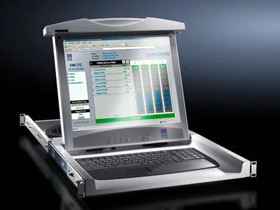 Rittal DK 9055.312 DK Monitör/klavye ün, 1U, İngilizce, RAL7035