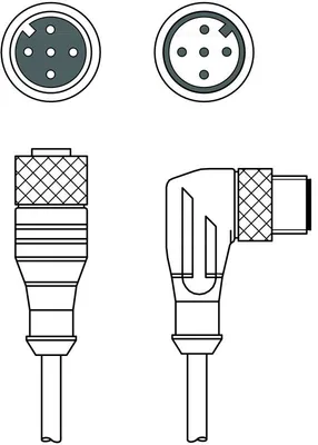 Leuze KDS S-M12-5A-M12-5W-V1-030 Bağlantı kablosu