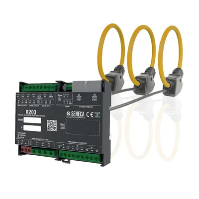 Seneca R203-ROG (HW rev. A0/B0) KIT with R203 energy power meter and three Rogowski coils