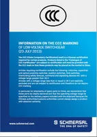 Schmersal Customer information about CCC-Approval