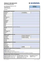 Schmersal general product return note