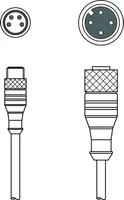 Leuze K-DS M12A-M8A-4P-0,3m-PVC